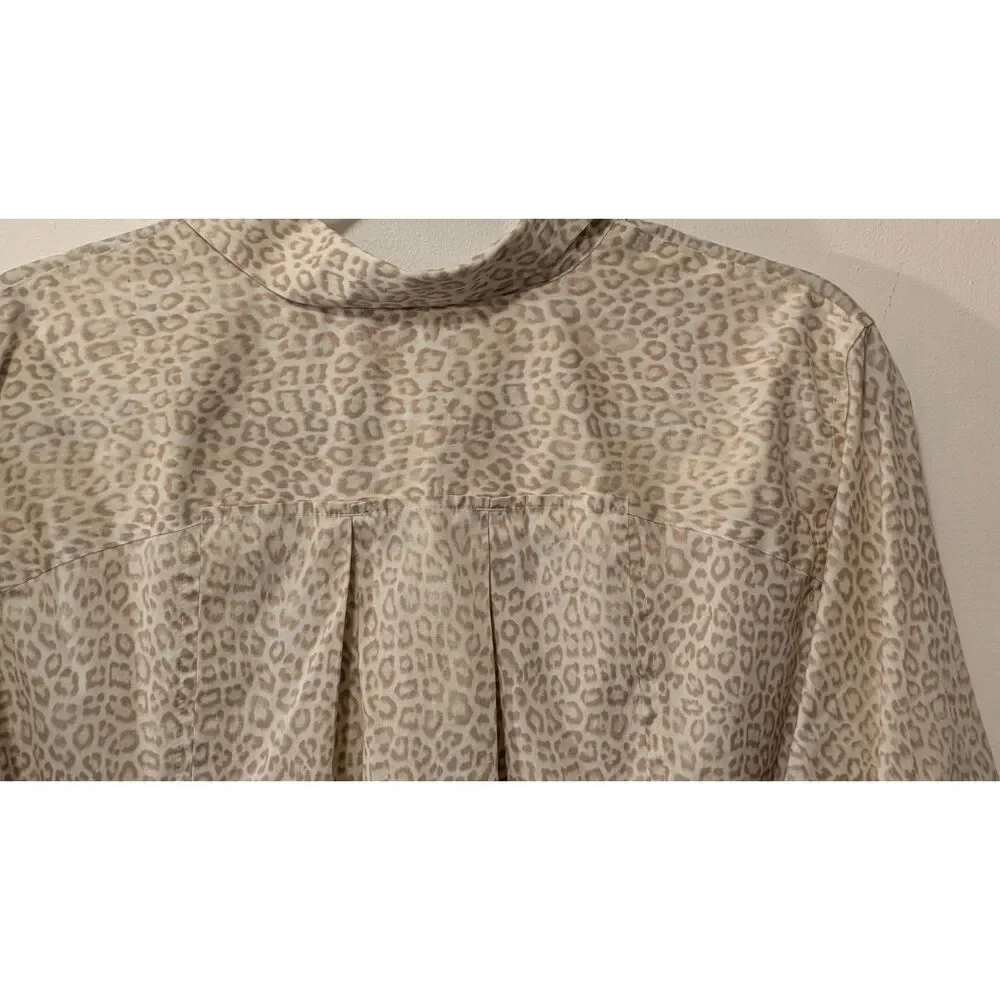 Chico's leopard print no iron collared button up XL - Picture 4 of 8